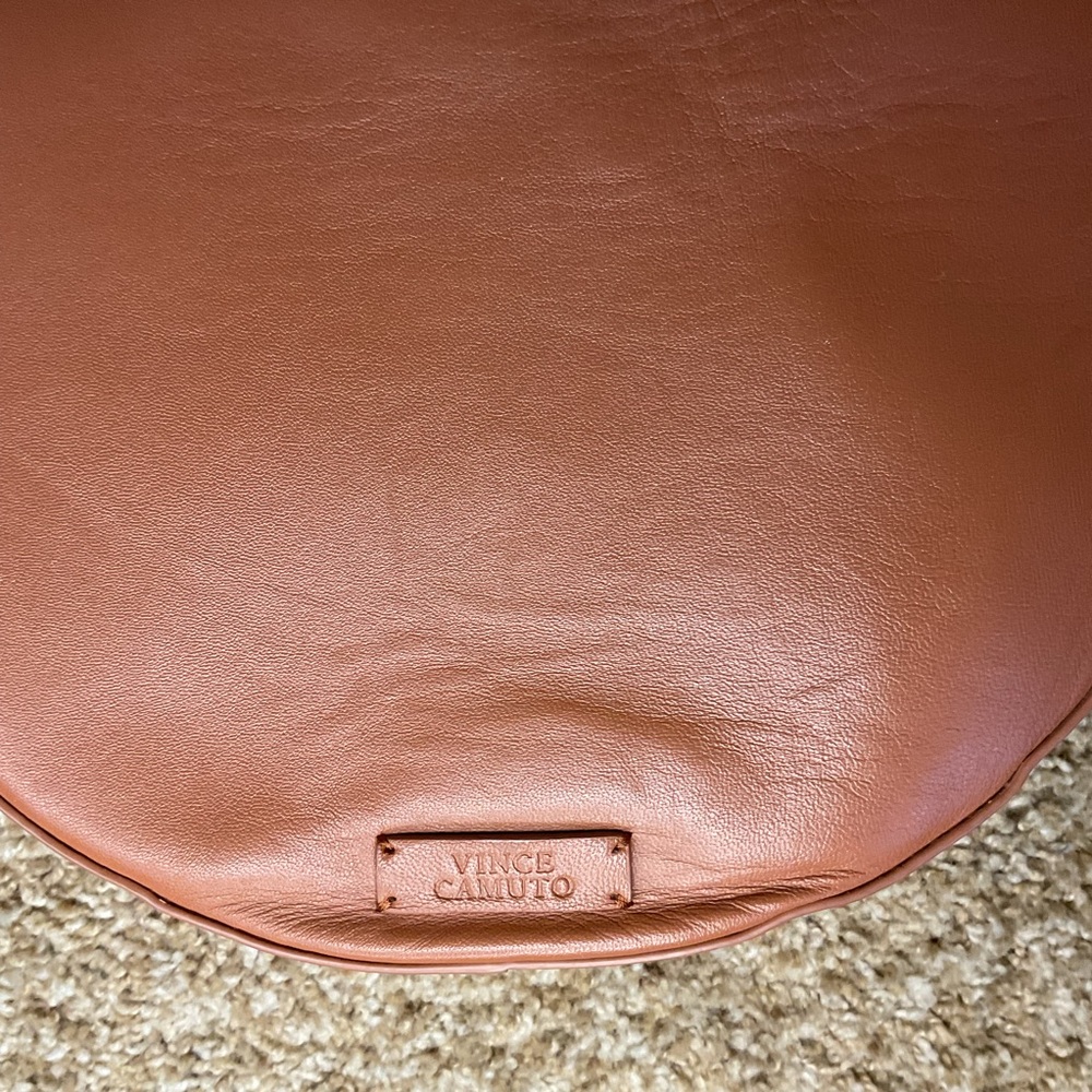 Vince Camuto Brown Leather Crossbody Bag Gold Hardware Adjustable Strap Mini - Picture 11 of 12